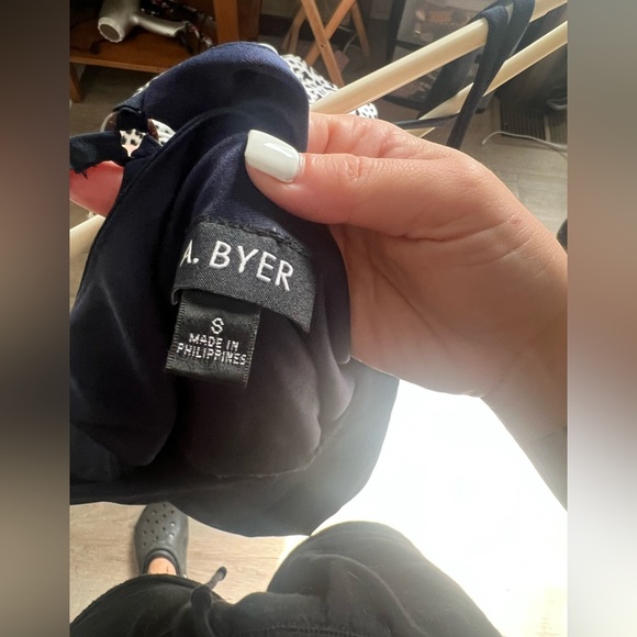 A. Byer navy blue spaghetti strap dress size small - Picture 3 of 3